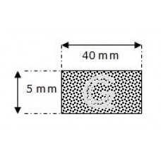 Rechthoekig mosrubber snoer | 5 x 40 mm | rol 50 meter